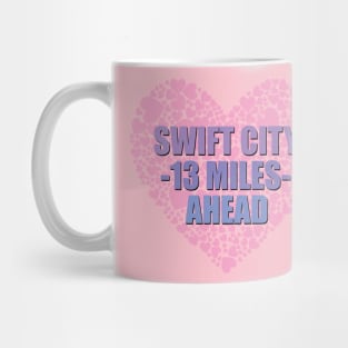 Swift City 13 Mi Shadow Text Heart Mug